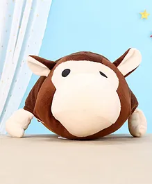 Hilife Flippo Plushies Reversible Monkey & Bull Soft Toy Brown - Height 40 cm