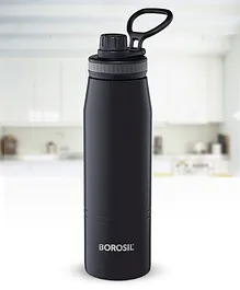 Borosil Hydra Gosports Stainless Steel Vacuum Insulated Flask Water Bottle Black - 600 ml
