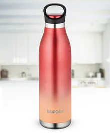 Borosil Hydra Color Crush Stainless Steel Vacuum Insulated Flask Water Bottle Red - 700 ml