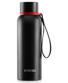 Borosil Stainless Steel Vacuum Insulated Flask Water Bottle Black - 700 ml
