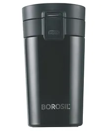 Borosil Vacuum Insulated Hydra Coffeemate Stainless Steel Travel Mug Black - 300 ml