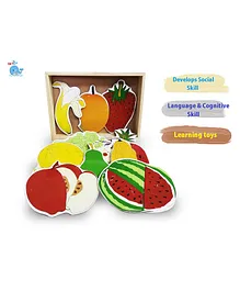 HNT Kids Wooden & Magnetic Set of Fruit Cutouts Pack of 10 Pieces - Multicolour