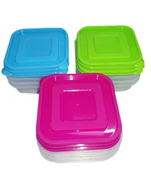 Ez Life 3 Square Plastic Storage Medium Containers - Multicolour