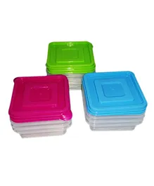 Ez Life 3 Square Plastic Storage Small Containers - Multicolour