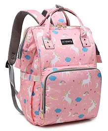 Motherly Smile In Style Diaper Backpack Unicorn Print - Pink