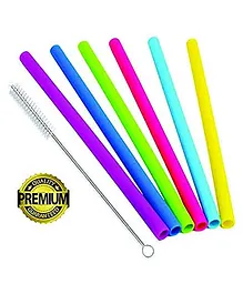 iLife Reusable Silicone Straws Small Combo Pack of 6 - Multicolor