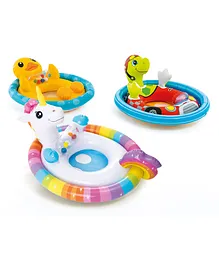 Intex See Me Sit Pool Float Inflatable Kiddie Swim Water Ring Tube Boat for Kids Swimming Pool Tube Ring  Pack of 1 - Multicolour
