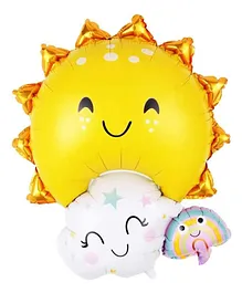 Amfin Sun Smiley Face Foil Balloons - Yellow