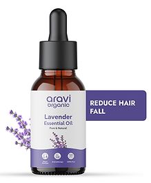 Aravi Organic 100% Pure & Natural Lavender Essential Oil for Healthy Hair & Growth Skin Hair Fall Control -15ml