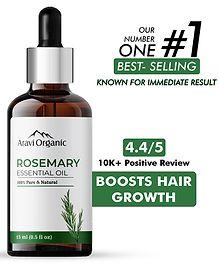 Aravi Organic 100% Pure & Natural Rosemary Essential Oil for Boosts Healthy Hair Growth & Nourishment Skin Care -15ml