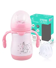 R for Rabbit Steebo Stainless Steel Spout Sipper Pink- 210 ml