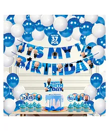 Zyozi Half Birthday Party Supplies Blue - Pack of 37 