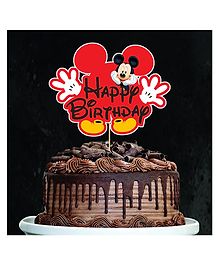 Zyozi Mickey Theme Birthday Cake Topper - Red