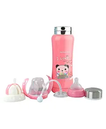 DOMENICO 3 in 1 ThermoSteel Multifunctional Baby Feeding Bottle Pink - 180 ml