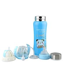 DOMENICO 3 in 1 ThermoSteel Multifunctional Baby Feeding Bottle Blue - 240 ml