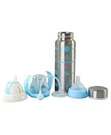 DOMENICO 3 in 1 ThermoSteel Multifunctional Baby Feeding Bottle Blue - 240 ml