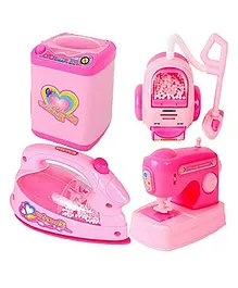DOMENICO 4 in 1 Appliances Battery Operated Play Set with Light and Sound - Pink
