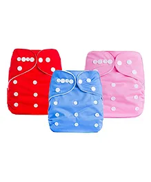 DOMENICO Adjustable Cloth Diaper Nappies Pack of 3 - Multicolor