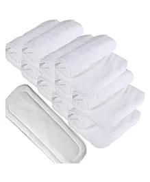 Domenico Reusable Diaper Cloth With Insert Pad Pack of 12 - White
