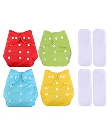 Domenico Cloth Diaper With Insert Pads Pack of 4 - Multicolour