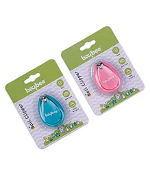 BAYBEE Premium Quality Oval Shape Nail Clipper Pack of 2 - Pink Green