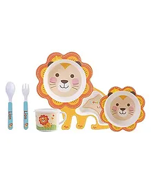 Wishkey Eco-Friendly Bamboo Fiber Baby Dinner Set of 5 Pieces - Multicolor