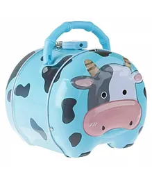 WISHKEY Piggy Bank with Lock Cow Print - Multicolor 