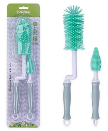 BAYBEE Silicone Bottle & Nipple Cleaning Straw Brush - Green