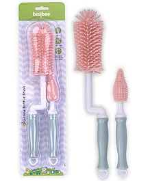 BAYBEE Silicone Bottle & Nipple Cleaning Straw Brush - Pink