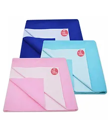 TIDY SLEEP Ultra Absorbent Baby Dry Sheets & Bed Protector Medium Pack of 3 - Blue Pink