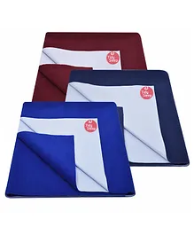 TIDY SLEEP Ultra Absorbent Baby Dry Sheets & Bed Protector Medium Pack of 3 - Royal Blue Navy Blue