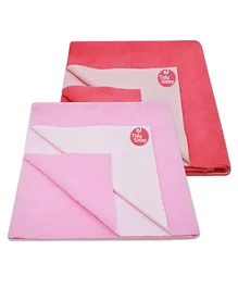 TIDY SLEEP Ultra Absorbent Baby Dry Sheets & Bed Protector Large Pack of 2 - Hot Pink