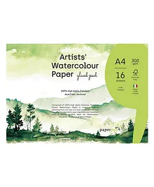 Paper Pep Artist Watercolour Glued Pad Cold Pressed A4 Size - 16 Sheets