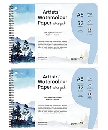 Paper Pep Artist Watercolour Wiro Pad Cold Pressed A5 Size pack of 2 - 64 Sheets