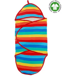 Candy Cot Wrapping Striped Swaddle In Organic Cotton - Multicolour