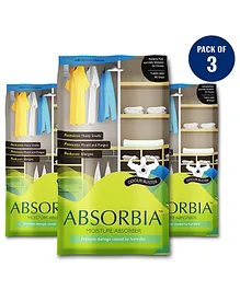 Absorbia Moisture Absorber Closet Pouch With Activated Charcoal - Pack of 3