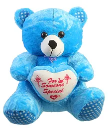 KIDS WONDERS Teddy Bear With Dil Soft Toy Blue - Height 42 cm