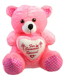 KIDS WONDERS Teddy Bear With Dil Soft Toy Pink - Height 42 cm