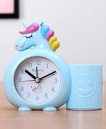 Unicorn Alarm Clock with Pen Stand - Blue
