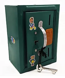 Mikha Cute Steel Locker Style Coin Box Piggy Bank Assorted Colors