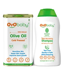 Oyo Baby Shampoo and Extra Virgin Olive Oil Pack of 2 - 200 ml Each