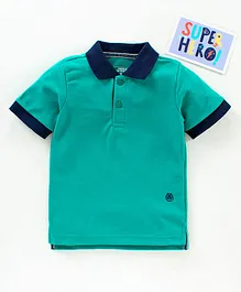 Under Fourteen Only Half Sleeves Polo Tee - Sea Green