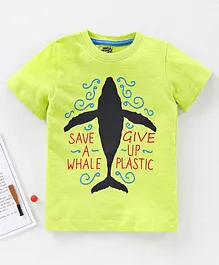Under Fourteen Only Half Sleeves Whale Printed Tee - Light Green