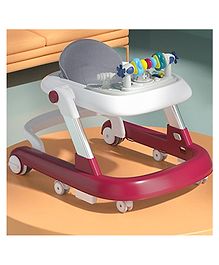 StarAndDaisy Tiny Steps 2-in-1 Activity Walker with Adjustable Height - Maroon White