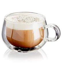 EZ Life Double Wall Round Cappuccino Mugs - Transparent