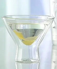 EZ Life Double Wall Martini Cup Glass - Transparent