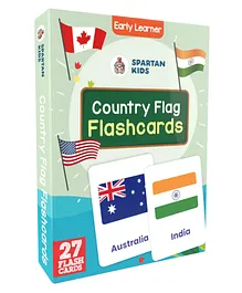 Spartan Kids Country Flag 27 Flash Cards - Multicolour