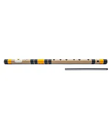 Radhe Flutes Octave Right Handed B Natural Bansuri With Velvet Cover - Beige