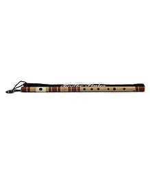 Radhe Flutes D Natural Bansuri Middle Octave Right Handed With Velvet Cover - Beige