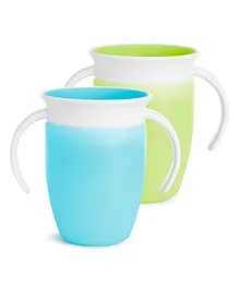 Munchkin Miracle 360 Trainer Cup Pack of 2 Green Blue - 207 ml